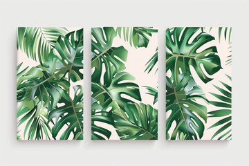 background with tropical green leaves