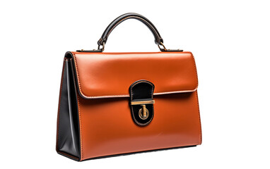 Brown and Black Purse on White Background. On a White or Clear Surface PNG Transparent Background.