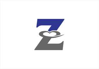 Letter Z Love Logo Design, Brand Identity logos vector, modern logo, Logo Designs Vector Illustration Template