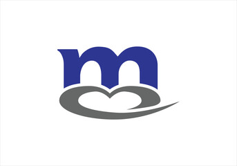 Letter M Love Logo Design, Brand Identity logos vector, modern logo, Logo Designs Vector Illustration Template
