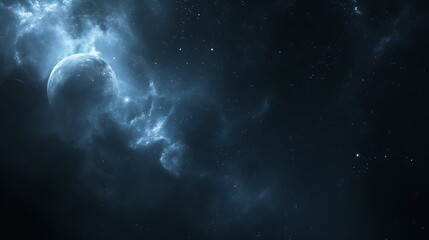 A dark and mysterious background with a galaxy