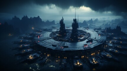 Fototapeta premium Futuristic City Night View