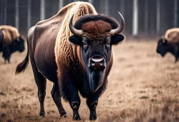 Crédence de cuisine en verre imprimé Buffle buffalo in the field