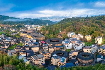 Yongding Scenic Spot of the Earthen Building in Fujian Province, China