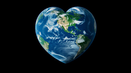 Heart shaped planet earth. Save the world. Eco friendly environmental. Planet Earth in the shape of a heart. Environmental Symbol, Love concept