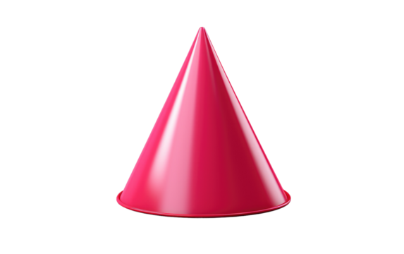 Pink Party Hat on White Background. On a White or Clear Surface PNG Transparent Background.