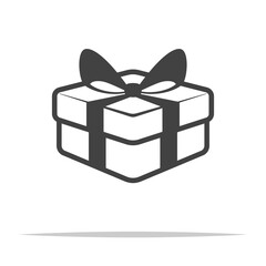 Small gift box icon transparent vector isolated