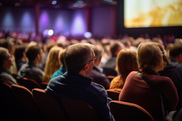 Diverse Audience Members Attentively Engaged in a Conference Presentation at a Professional Seminar