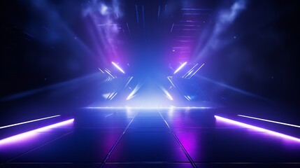 Dark Stage Shows Blue and Purple Background: Abstract