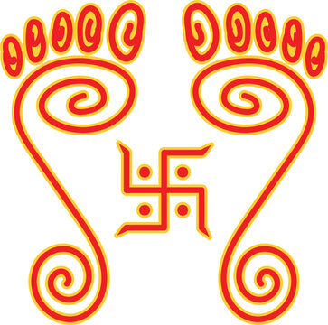 Laxmi feet, illustration of goddess Laxmi feet , for diwali decoration, prosperity , wealth 