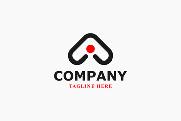 letter a and sun minimal logo