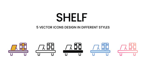 Shelf  icons set in different style vector stock