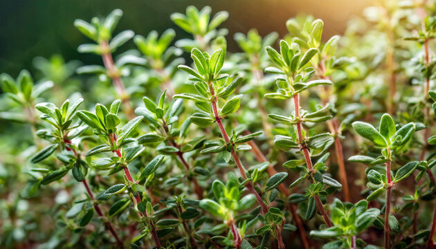 Close up Photo of Fresh Organic Thyme Vegetable in the Farm