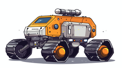 A scalable hand drawn icon of moon rover flat vector