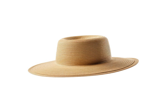 Straw Hat on White Background. On a White or Clear Surface PNG Transparent Background.