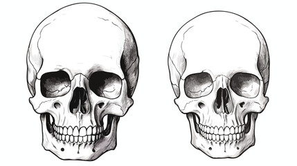 Anatomical skull vector drawing. Hand-drawn 