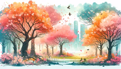 Poster autumn forest landscape © CHOI POO