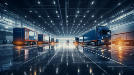 Obraz premium Transportation logistic warehouse, photo shot