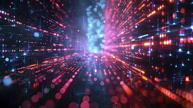 Machine Learning Matrix. Digital Abstract Grids of AI in Genetics.