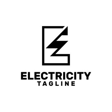 letter e electricity logo template