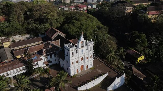An Aerial shot of Immaculate Conception Church at Panjim, Goa, India
