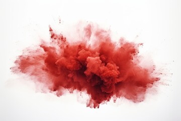Red dust explosion special effect isolated on white background for abstract red smoke concept - obrazy, fototapety, plakaty
