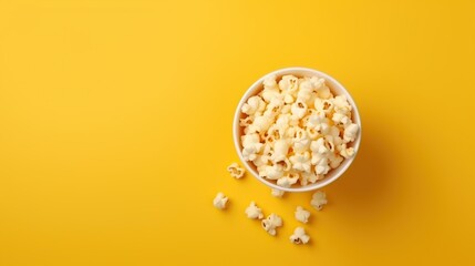 popcorn on a yellow background