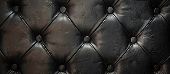 Close up of a textured black leather background in a diamond shape