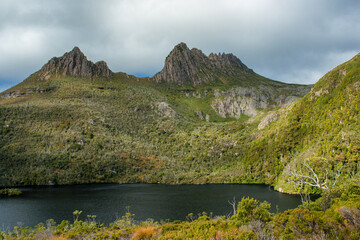 Bushwalking around Dove Lake near Cradle Mountain, Tasmania, Australia