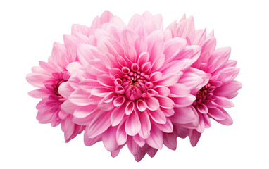 Close Up of a Pink Flower on a White Background. On a White or Clear Surface PNG Transparent Background.