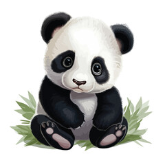 Baby Panda clipart isolated on white background