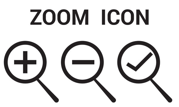 Zoom-in and zoom-out icons on a white background. Vector illustration for the web design.  magnifying glass symbol. 