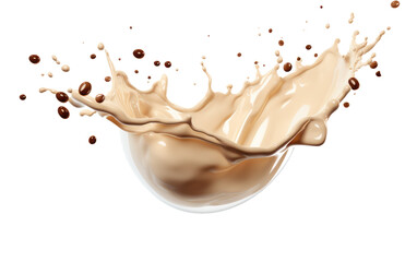 Liquid Splashing Out of Glass on White Background. On a White or Clear Surface PNG Transparent Background.