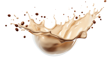 Liquid Splashing Out of Glass on White Background. On a White or Clear Surface PNG Transparent Background.