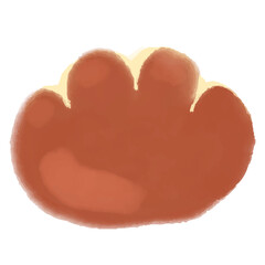 水彩風のクリームパンのイラスト