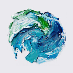 Obraz premium abstract green and blue paint background