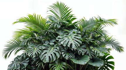 Tropical plant Monstera isolated on white background - obrazy, fototapety, plakaty