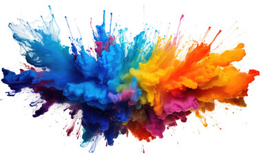 Multicolored Paint Splattered on White Background. On a White or Clear Surface PNG Transparent Background.