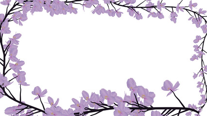 桜が満開の背景用イラスト素材