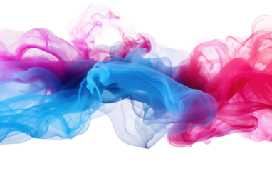 Group of Colored Smokes on White Background. On a White or Clear Surface PNG Transparent Background.