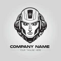 Robot company logo vector image