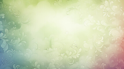 Light green background with foliage in watercolor style