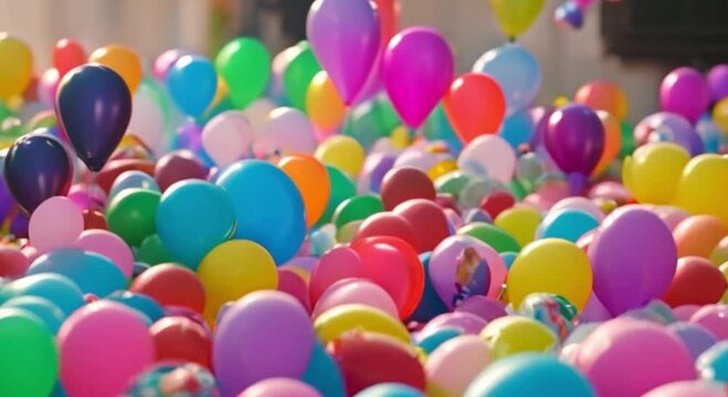 Beautiful and colorful 3D view of balloons