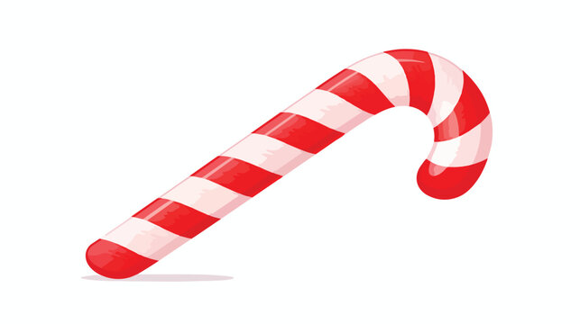 Flat Candy cane icon flat vector isolated on white