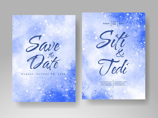 Wedding invitation with abstract watercolor background