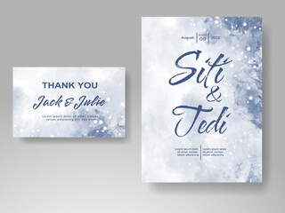 Wedding invitation with abstract watercolor background