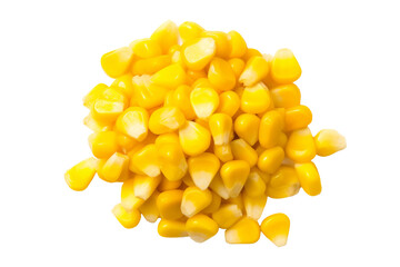 Fototapeta premium Sweet corn isolated on white background, top view