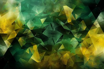 Captivating creative background design inspired by terrestrial plants, showcasing water, green triangles, polygons, and tints in a stunning composition. Perfect for nature-themed projects, Earth Day