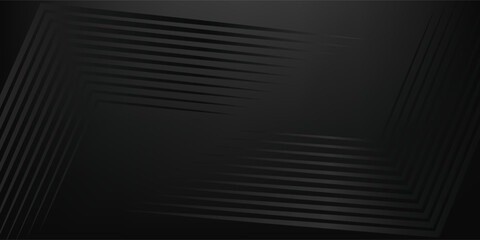 Dark Black background. Modern lines curves abstract presentation background. Luxury paper cut background