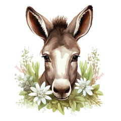 Donkey clipart isolated on white background 